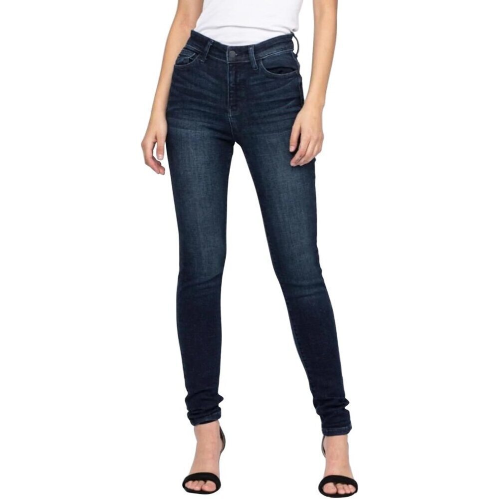 Women's High Waist Skinny Jeans Dark Wash Stretch Denim Comfortable Flattering